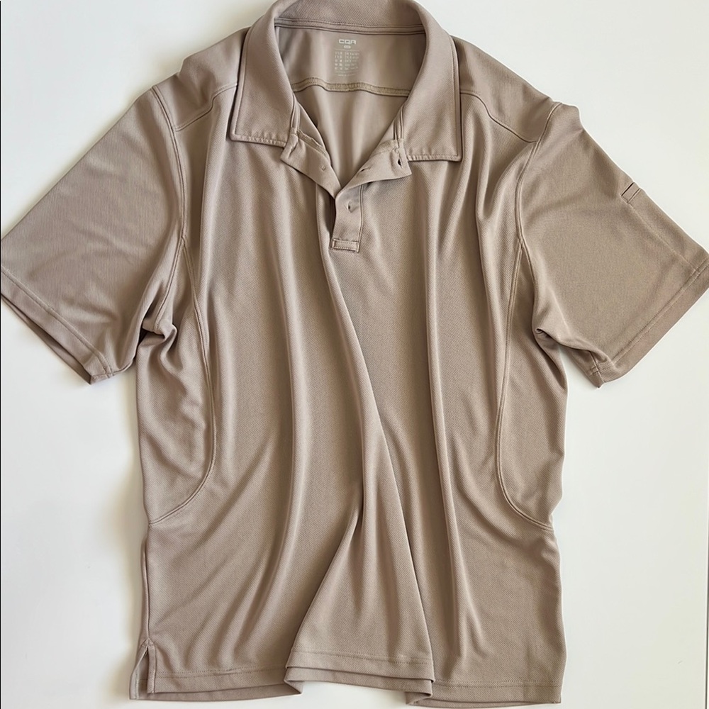 Tan Polo Shirt with Soft Collar and Short Sleeves